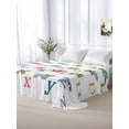 thumbnail image 5 of Colorful Alphabet Twim XL Size Flat Sheet, Wrinkleproof & Fadeproof Cooling Flat Bed Sheet Only, Cartoon Animal Color Block Art Breathable Soft Bedding Top Sheets 66 x 102 Inches, 5 of 8