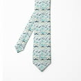 thumbnail image 2 of Necktie, Horizontal Seagulls Lines, 3.7", Seafoam White, by Ambesonne, 2 of 4