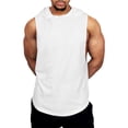 thumbnail image 2 of Mens Sleeveless Muscle Hoodie Tank Top T-shirt Hooded Gilet Sports Gym Workout, 2 of 13