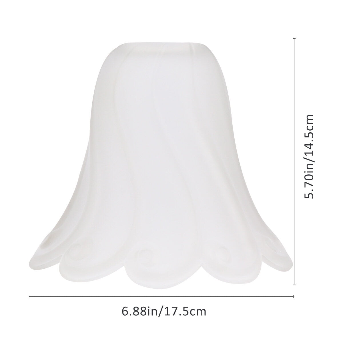 OUNONA Clear Glass Shade Replacements Floral Shape Lampshade White Glass 1Pcs 6.9*6.9in