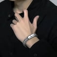 thumbnail image 3 of Pulsera de acero inoxidable con eslabones de cadena de doble hilera de 21 cm para hombre, 3 of 3