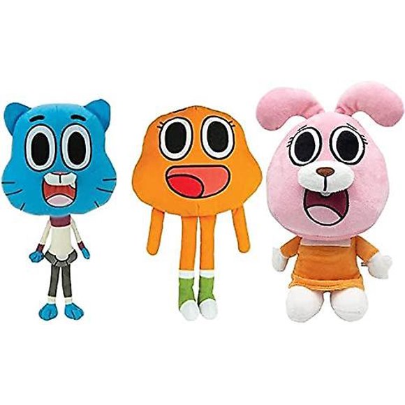 Monde Incroyable Gumball Darwin Anais Poupée en Peluche Mignonne Chat et Lapin Jouet en Peluche Cadeau d'Anniversaire Cadeau-25cm (Gumball+Darwin+Anais)