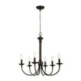 thumbnail image 2 of Six Light Rubbed Oil Bronze Up Chandelier, 2 of 7