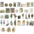 thumbnail image 3 of Wrapables Waterproof Christmas Vinyl Stickers for Water Bottles, Laptop, Phones, Skateboards, Decals for Teens, 86pcs Vintage Xmas, 3 of 6