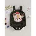 thumbnail image 2 of Wassery Baby Boys Girls Corduroy Bodysuits Infant Christmas Clothes Elk Embroidery Sleeveless Straps Romper Newborn Fall Jumpsuits Playsuit 0-18M, 2 of 8