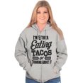 thumbnail image 4 of Eating Tacos or Thinking About Them Unisex Fleece Graphic Zip Up Hoodie Brisco Brands 2X, 4 of 5