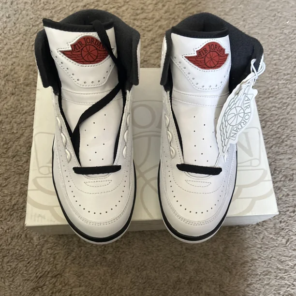 Ni - ke Ni - ke Air Jordan 2 Retro Shoes White Varsity Red Black DX4400-106 Women Sizes NEW