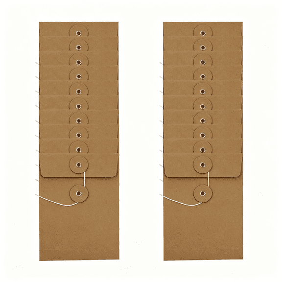 CCOCC 20 Pcs Small Kraft Paper Envelope with String Tie Closure Vintage Brown Envelopes for Photo Card Document Coin Stamp Kraft String Envelope 5.5" X 4"