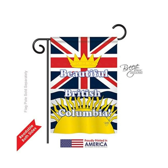 Breeze Decor 58164 Canada Provinces British Columbia 2-Sided Impression Garden Flag - 13 x 18.5 in.
