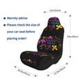thumbnail image 4 of Naloa Mardi Gras with Flamingo Car Seat Covers 2PCs Front Car Seat Covers Universal fit for Most Cars SUVs and Trucks - 1, 4 of 5