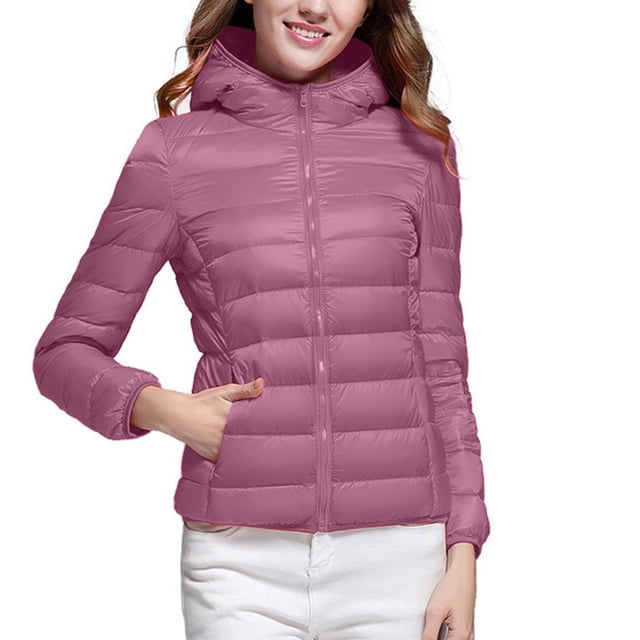 Parkas de manga larga para mujer, chaqueta acolchada de manga larga con capucha y cremallera, abrigo de plumón acolchado, tops de invierno con bolsillos, abrigo para mujer