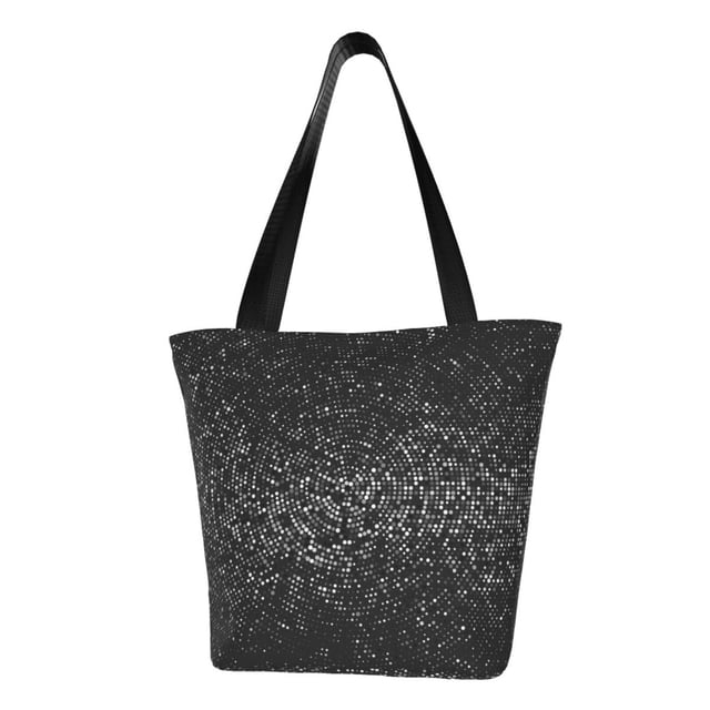 Balery Black And White Dotted Bolsa de Hombro con Diseño, Bolsa Grande y Duradera, Bolsa Versátil para Compras