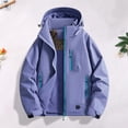 thumbnail image 2 of Men Lightweight Windbreaker Rain Jacket Detachable Hood Waterproof Softshell Hiking Fishing Activewear Insulated, 2 of 7