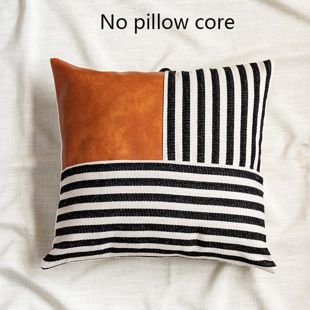 ¡Ilumina tu hogar con esta elegante funda de almohada con empalme de poliuretano a rayas!