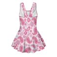 thumbnail image 4 of Tutolipy Girls One Piece Swimsuit with Skirt, Pink Pattern Sleeveless Bathing Suit, Comes with Lining Swim Dress Swimming Costume for Beach Size 5-6 Years, 4 of 6