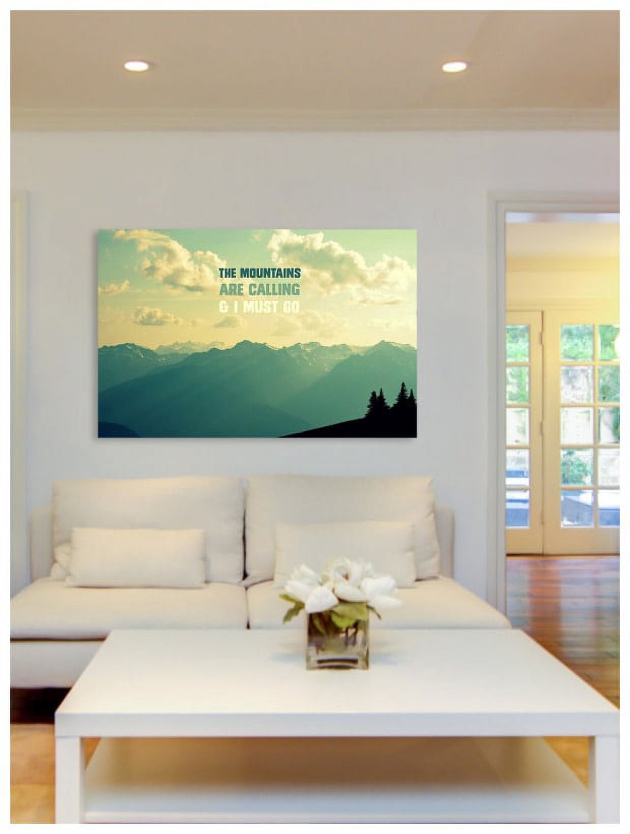 Marmont Hill "The Mountains Text" by Robert Dickinson Painting Print on Canvas