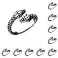 thumbnail image 3 of Minnieouse Anillos de tamaño ajustable que modelan accesorios de anillo de amistad exagerados suministro de joyería de aleación cabezas de serpiente Cabezas de serpiente doble 10piezas Minnieouse CBP283254, 3 of 5