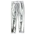 thumbnail image 4 of Gubotare Girls Shiny Jogger Pants Metallic Elastic Waist Sweatpants for Kids High Waist Dance Stage 18 24 Months (Silver,18-24 Months), 4 of 6