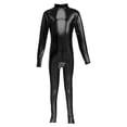 thumbnail image 5 of ZHOGXU Kids Girls Romper Long Sleeve Turtleneck Solid Color Stretchy Comfortable Jumpsuit Bodysuit For Stage Performance,Black,7-9 Years, 5 of 5
