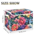 thumbnail image 5 of Yayeee Collapsible Storage Bin with Lid Fabric Closet Decorative Basket with Handles, Ethereal Floral Harmony, 5 of 7