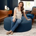 thumbnail image 4 of Jaxx Candler Round Coffee Table Ottoman, Oversized, 44-Inch, Boucle Dark Navy, 4 of 8