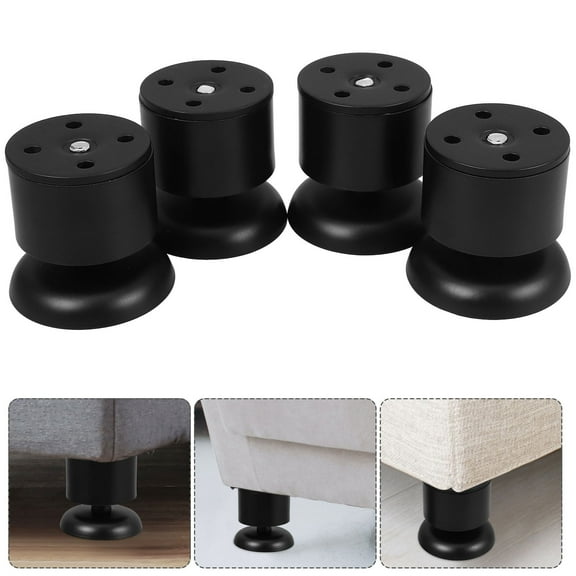FONDOTIN 4pcs Adjustable Metal Furniture Legs for Cabinet Sofa Table and Kitchen Stainless Steel Round Cabinet Feet Sofa Leg Support for Desk Bed Shelves
