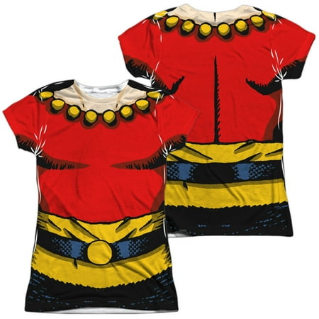 Flash Gordon - Flash Costume (Front/Back Print) - Juniors Cap Sleeve Shirt - XX-Large
