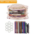 thumbnail image 3 of Bolsa de maquillaje grande oso de fresa organizador de cosméticos de viaje grande pájaro beige, 3 of 5