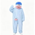thumbnail image 4 of HaCpiu Big Mouth Monster Onesie Fun with Shoes, Mini Froggie Pajamas Funny Goofy Onesies Character Jumpsuit, Cozy Hooded Fleece Sleepwear Loungewear Theme Party Holiday Halloween Outfit, 4 of 15