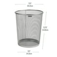thumbnail image 4 of Mind Reader Mesh Trash Can, 16.65L (4.4 gal), Waste Paper Basket, Round, Office, Metal, Silver, 4 of 9