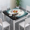 thumbnail image 3 of Spooky Season Stretch Tablecloth 36x36 Inch Square - Elastic Edge Design with Halloween Theme for Dining Table Protection, 3 of 6