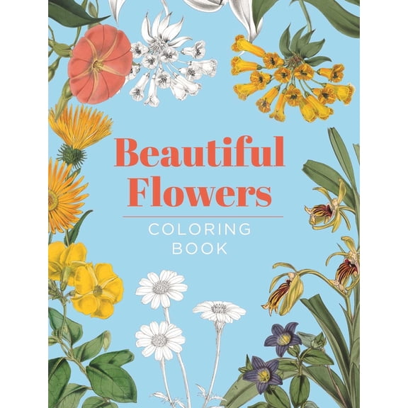 Hardback Vintage Coloring Beautiful Flowers Coloring Book, (Hardcover)