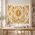 thumbnail image 5 of Celestial Sun Moon with Mushrooms on Parchment Background, Whimsical Boho for Nature Lovers, Mystical Fantasy Wall Art, Birthday Gift, Tapestry Wall Hanging for Bedroom and Living Room, 5 of 7