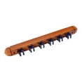 thumbnail image 2 of Lipstore 6 Pool Billiard Stick Holder Storage Stand Wooden Wall Rack with 6 Cue Clips Walnut color, 2 of 8
