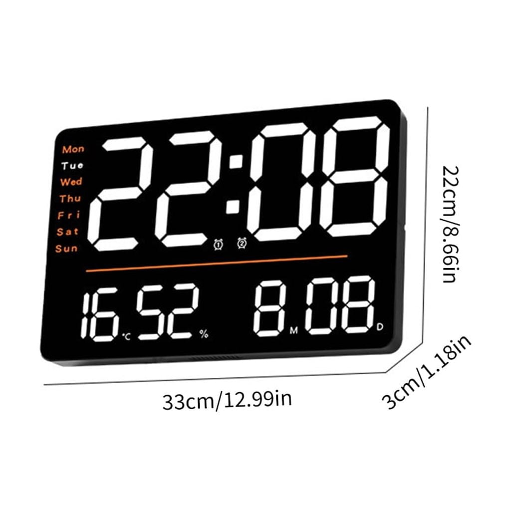 Large Screen LED Digital Clock With Temperature Hygrometer Monitor Remote Control