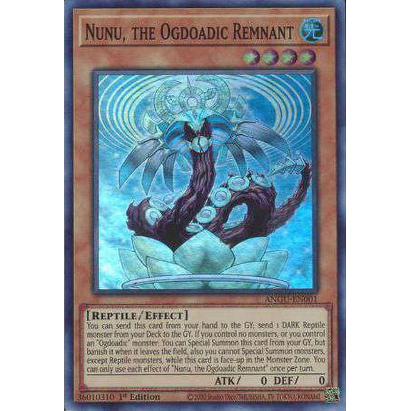 YuGiOh Ancient Guardians Super Rare Nunu, the Ogdoadic Remnant ANGU-EN001