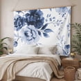 thumbnail image 3 of Blue Floral Art Tapestry for Bedroom Wall Hanging Tapestry, Watercolor Botanical Spring Flowers Ceiling Backdrop Tapestries Poster Blanket Wall Decor for Teens Room Living Room Dorm 51" x 59", 3 of 8