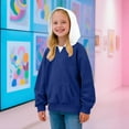 thumbnail image 2 of Girls' Fall Clothing Soft Hoodies with Pocket Long Sleeve Baggy Sweatshirt Winter Fleece Lined Pullover Tops (2 Years, Blue), 2 of 7