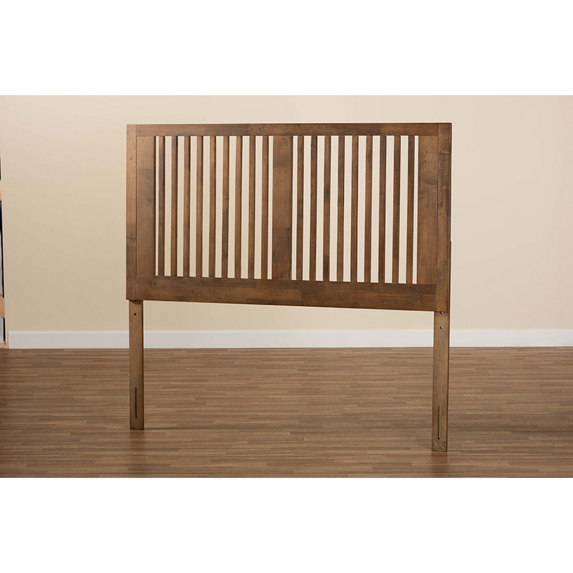 Harena Modern and Contemporary Transitional Ash Walnut Finished Wood Queen Size Headboard