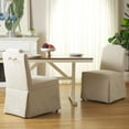 thumbnail image 2 of SAFAVIEH Clarste Modern Polyester Solid Dining Side Chair Chair, Sand (Set of 2), 2 of 17