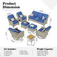 thumbnail image 2 of XIZZI 8 Piece Outdoor Furniture Set Patio Conversation Sofa Set with Swivel Rocking Chair for backyard,Blue, 2 of 10