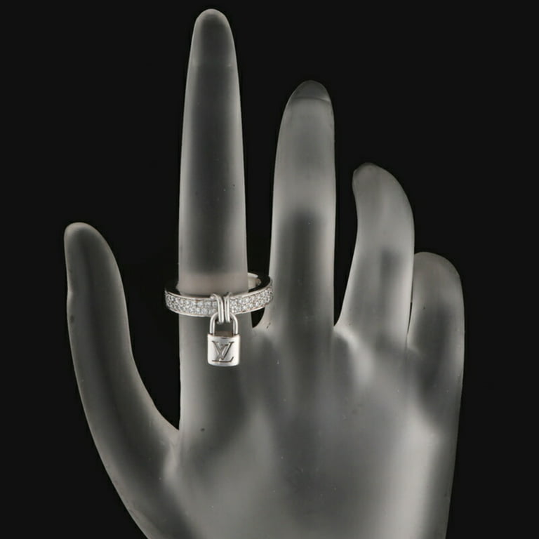 Louis Vuitton Lock It Platinum Pave Diamond Ring