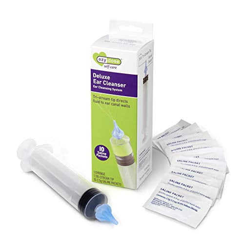 Ezy Dose Ear and Ear Wax Cleaner, Includes 10 Saline Packs and Syringe