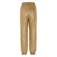 thumbnail image 5 of Sequin Pants for Women Gold Sparkle Outfit Straight Wide-Leg Women Holiday Pants Disco Outfit Woman, 5 of 6