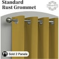 thumbnail image 3 of Mustard Yellow Faux Linen 100% Blackout Curtains for Bedroom - 72 Inches Long Thermal Insulated Window Treatment Primitive Rustic Curtain Drapes for Living Room(Gold ,2 Panels,W 52 x L 72 Inch), 3 of 14