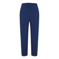 thumbnail image 6 of Audhol Casual Pants for Women Women's Summer High Waisted Baggy Pants Casual Ankle Length Trouser Slacks with Pockets Comfy Pants Women Blue3 3XL, 6 of 7