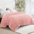 thumbnail image 4 of Whale Flotilla 60"x 80" Twin Size Blanket for Bed with Expanded 3D-Jacquard Pattern, Fuzzy Soft Cozy Exquisite Blankets or All Season, Warm and Fluffy, Pink, 4 of 10