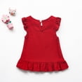 thumbnail image 3 of Gibobby Tirantes Para&nbsp;Camisa Blusa con volantes de algodón de color, ropa de manga para niños, Tops para niñas, Tops sólidos para niñas （Rojo， 4-5 Años), 3 of 5