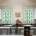 thumbnail image 4 of Cute Cactus Succulent Kitchen Curtain Set, 3PCS 27.5x36in Polyester Valance and Tier Panels, Botanical Window Drapes, 4 of 6