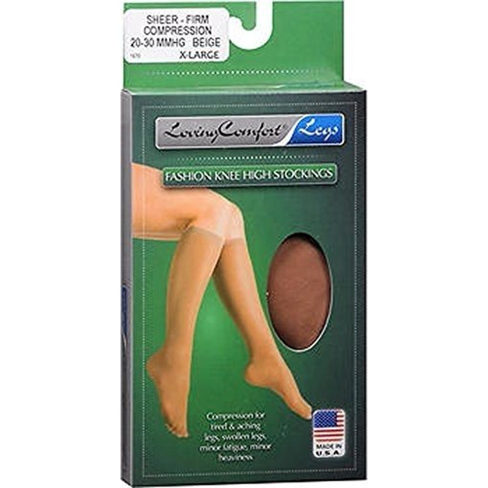 Loving Comfort Sheer Beige Extra Large Firm Compression Fashion Knee
